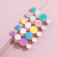 New Candy Color Round Plate Dripping Oil Duckbill Clip Hair Clip Set main image 2