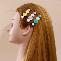 New Candy Color Round Plate Dripping Oil Duckbill Clip Hair Clip Set main image 4