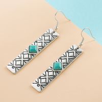 Vintage Style Inlaid Turquoise Alloy Turquoise Earrings main image 1