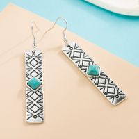 Vintage Style Inlaid Turquoise Alloy Turquoise Earrings main image 2