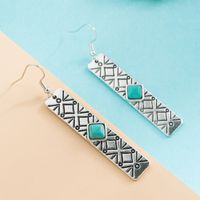 Vintage Style Inlaid Turquoise Alloy Turquoise Earrings main image 4