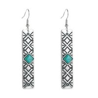 Vintage Style Inlaid Turquoise Alloy Turquoise Earrings main image 5