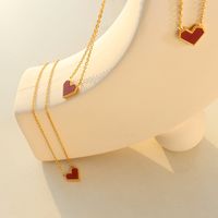 Fashion Heart-shaped Clavicle Acrylic Necklace Titanium Steel 18k Gold main image 2
