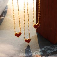 Fashion Heart-shaped Clavicle Acrylic Necklace Titanium Steel 18k Gold main image 3