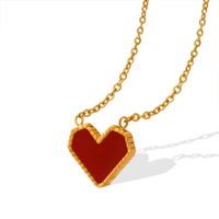 Fashion Heart-shaped Clavicle Acrylic Necklace Titanium Steel 18k Gold main image 5