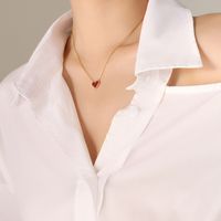 Collar Acrílico Clavícula En Forma De Corazón Acero Titanio Oro De 18k sku image 3