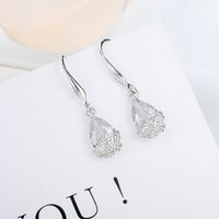 1 Set Elegant Cute Fashion Water Droplets Plating Artificial Crystal Alloy Zircon Earrings main image 4