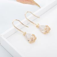 1 Set Elegant Cute Fashion Water Droplets Plating Artificial Crystal Alloy Zircon Earrings main image 3