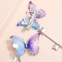 Retro Style Hair Accessories Barrettes Gradient Color Butterfly Hairpin main image 3