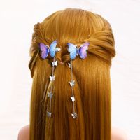 Retro Style Hair Accessories Barrettes Gradient Color Butterfly Hairpin main image 4