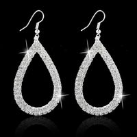 Fashion Rhinestone Hollow Water Drop Shape Pendant Earrings main image 1