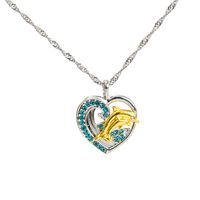 Cute Mama Dolphin Heart Alloy Plating Diamond Artificial Rhinestones Alloy Mother's Day Women's Necklace main image 2