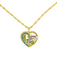 Cute Mama Dolphin Heart Alloy Plating Diamond Artificial Rhinestones Alloy Mother's Day Women's Necklace main image 1