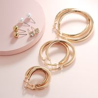 1 Set Cute Round Plating Iron No Inlaid Earrings main image 1