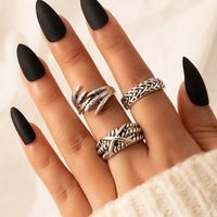 Punk Style Irregular Geometric Eagle Claw Ring Three-piece Set main image 1