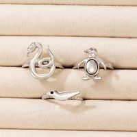 Cute Animal Penguin Snake Bird Ring Three-piece Set main image 5