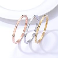 Mode Rond Acier Inoxydable 201 Plaqué Or 18K Bracelet En Masse sku image 1