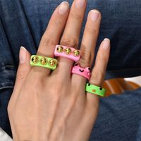 Fashion Simple Cartoon Frog Ring Europe And America Cross Border Summer New Cute Style Frog Acrylic Ring Female main image 3