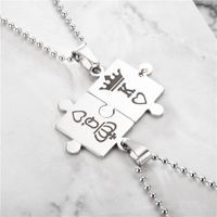 Fashion Fashion Ornament Stainless Steel Couple K Q Crown Necklace Set main image 3