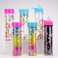 New Creative Gradient Color Rainbow Double-layer Water Bottle main image 6