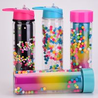 New Creative Gradient Color Rainbow Double-layer Water Bottle main image 4