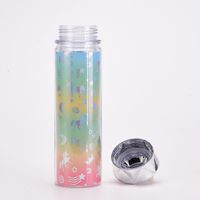 New Double-layer Plastic Cup Cartoon Drinking Cup Straight Cup main image 3