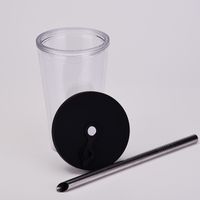 Fashion Transparent Double-layer Thickened Multi-color Plastic Cup main image 3