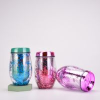 2022 New 10oz Double Acrylic Sequins Creative Gradient Color Cup main image 1