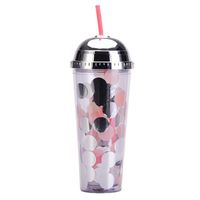 2022 New Double-layer Plastic Cup Colorful Sequins Creative Straw Cup main image 5