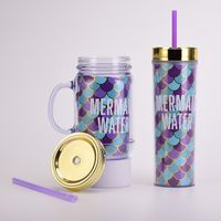 Double-layer Letter Straw Portable Large Capacity Plastic Cup main image 4