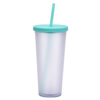 2022 New Double Plastic Straw Cup Outdoor Sports Cup sku image 3