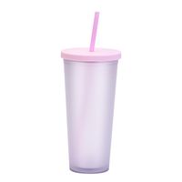 2022 New Double Plastic Straw Cup Outdoor Sports Cup sku image 11