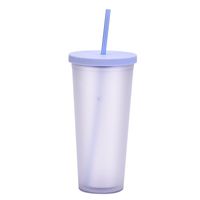 2022 New Double Plastic Straw Cup Outdoor Sports Cup sku image 1