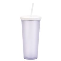 2022 New Double Plastic Straw Cup Outdoor Sports Cup sku image 2