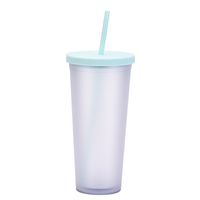 2022 New Double Plastic Straw Cup Outdoor Sports Cup sku image 4