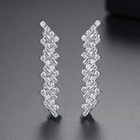 Stud Earrings Long Ladies Copper Inlaid Zirconium Earrings Fashion Wedding Banquet Earrings sku image 2
