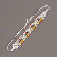 Ethnic Rainbow Beaded Woven Heart Bracelet Wholesale Nihaojewelry sku image 2