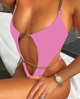 Fashion New Chain Sexy Hollow Backless One Piece Swimsuit Wholesale main image 3