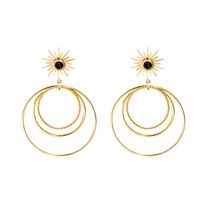 Stainless Steel Large Hoop French Multi-circle Exaggerated Earrings sku image 1