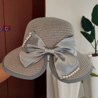 Summer New Korean Fashion Simple Hat Wild Shade Sunscreen Straw Hat Outdoor Travel Bow Beach Hat  Wholesale Nihaojewelry sku image 18