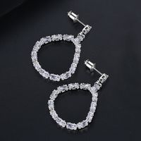 Fashion European And American Atmospheric Fashion Banquet Ladies Copper Inlaid Zircon Earrings Earrings sku image 2