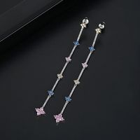 Womens Geometric Copper Inlay Zircon Earrings Nhtm136939 sku image 3