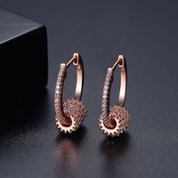 Earrings Korean Fashion Sweet Lady Copper Inlaid Zirconium Earrings Wholesale Nihaojewelry sku image 3