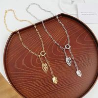 Leaf Stainless Steel Pendant Necklace Hollow Women's Chain Necklace main image 1