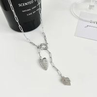 Leaf Stainless Steel Pendant Necklace Hollow Women's Chain Necklace main image 3