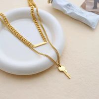 Personalized Retro Double-layer Key Necklace For Women Ins Style Simple Niche Personalized Cold Style Fashion All-matching Necklace main image 4
