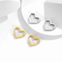 New Fashion Simple Heart-shaped Stainless Steel Earrings main image 2