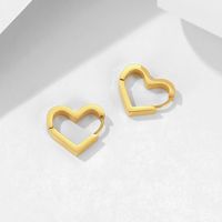 New Fashion Simple Heart-shaped Stainless Steel Earrings sku image 1