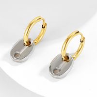 Simple Style Geometric Titanium Steel No Inlaid 16K Gold Plated White Gold Plated Gold Plated Earrings main image 4