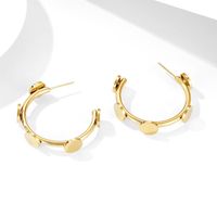 Creative Round Pieces C-shaped Stainless Steel Earrings main image 4